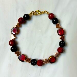 Scarlet Love - Black and Red Beaded Bracelet